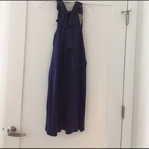 Purple silk halter cocktail dress