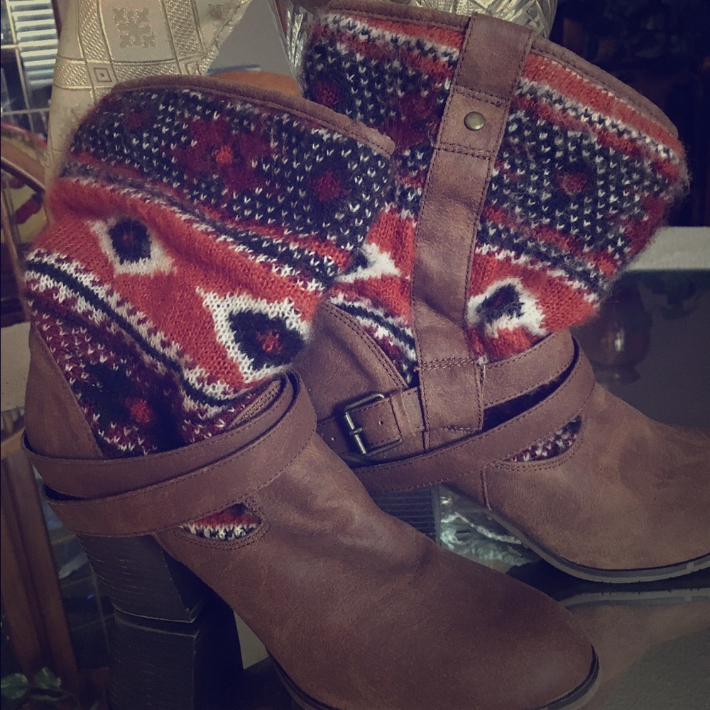 Indian/ Aztec Rustic orange Boots