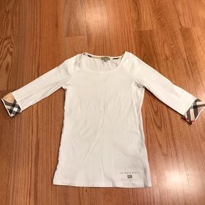 Burberry White Crewneck Shirt Size M