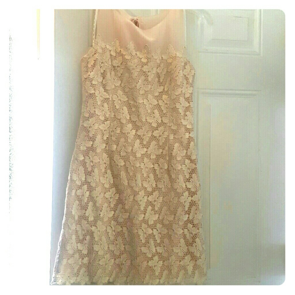 RARE Lilly Pulitzer Gold and White shift dress.
