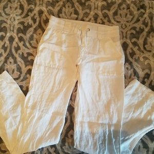 White linen pants