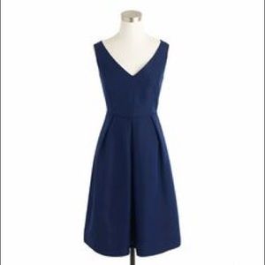 J. Crew KAMI DRESS IN CLASSIC FAILLE (size 8 Navy)