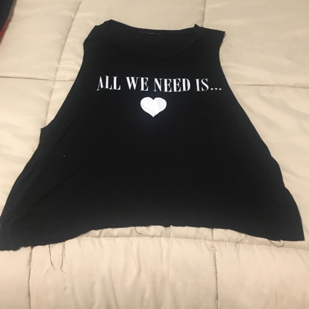 All we need is love forever 21 muscle tee