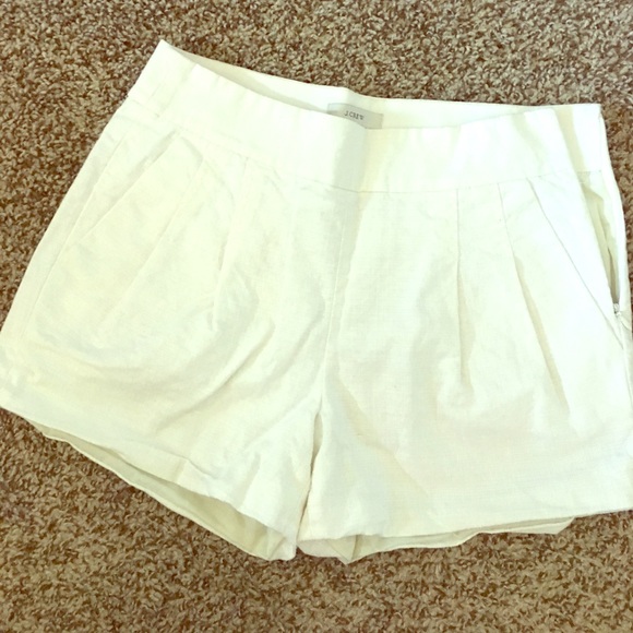 J. Crew Pants - J Crew White Pleated 5" Shorts