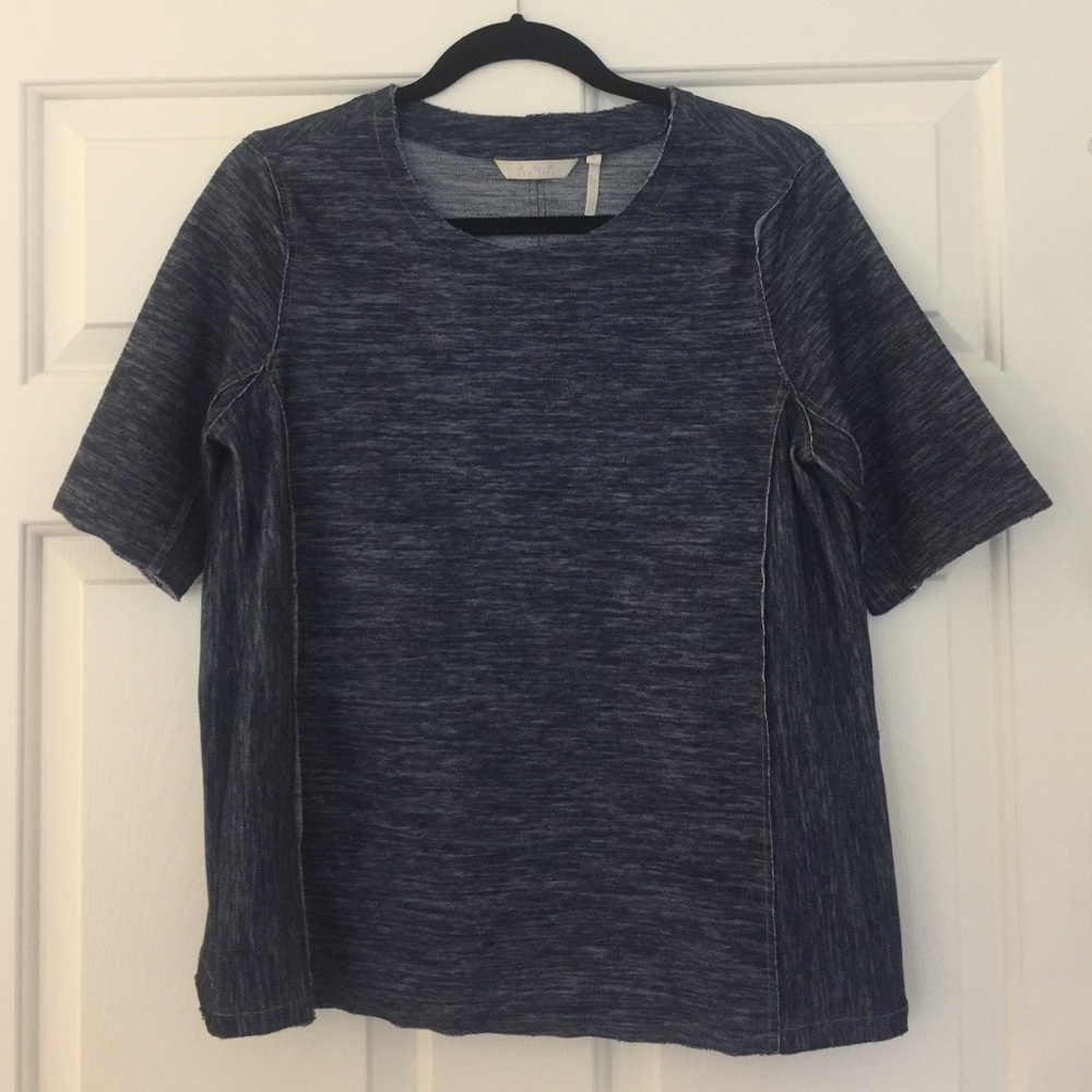 Anthropologie Cotton Denim Look Top