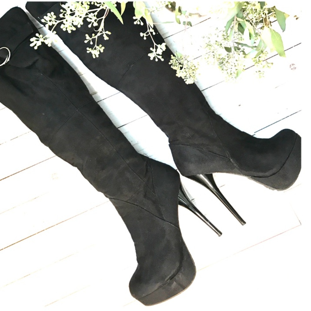 Black Thigh High Boots