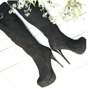 Black Thigh High Boots