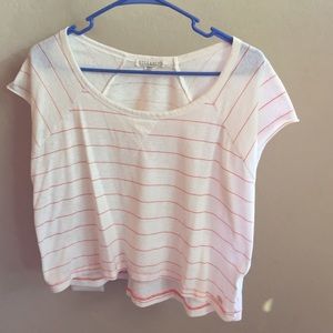 small white orange striped billabong shirt