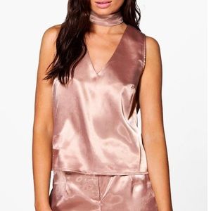 Satin choker top