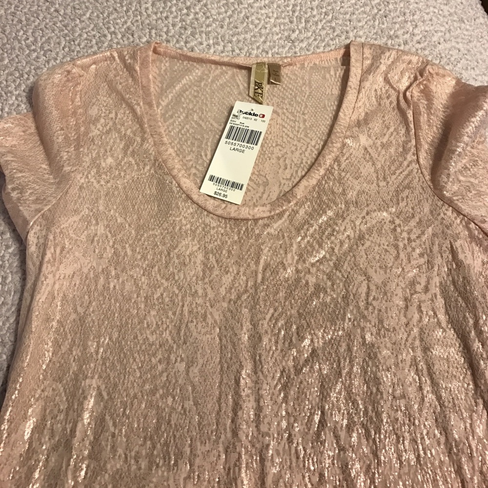 BKE shimmery pink top