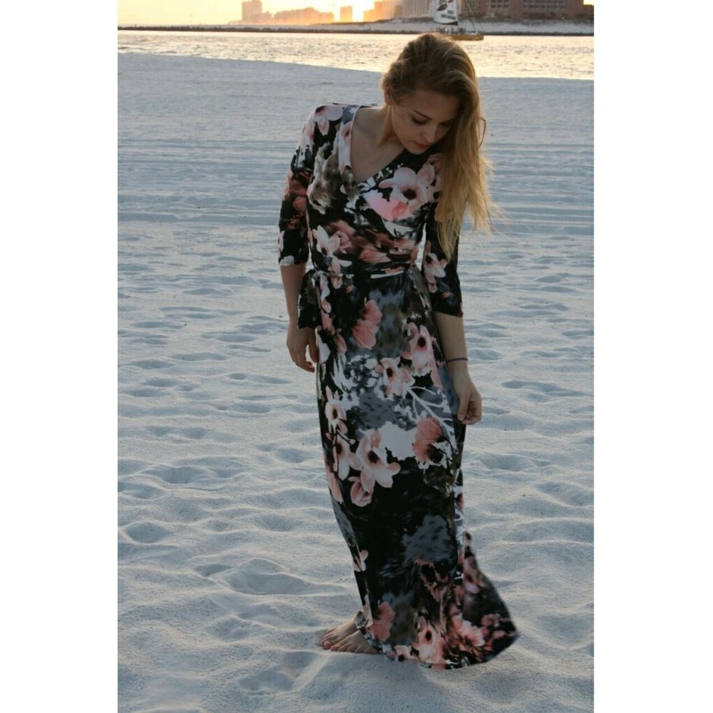 Watercolor Floral Print Dress - Picture 2 of 5