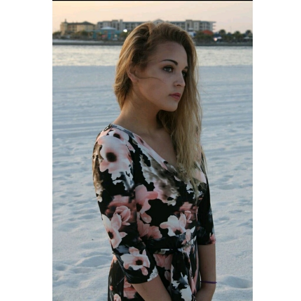 Watercolor Floral Print Dress - Picture 3 of 5