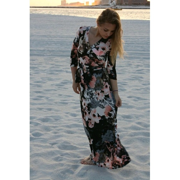 Watercolor Floral Print Dress - Picture 2 of 5