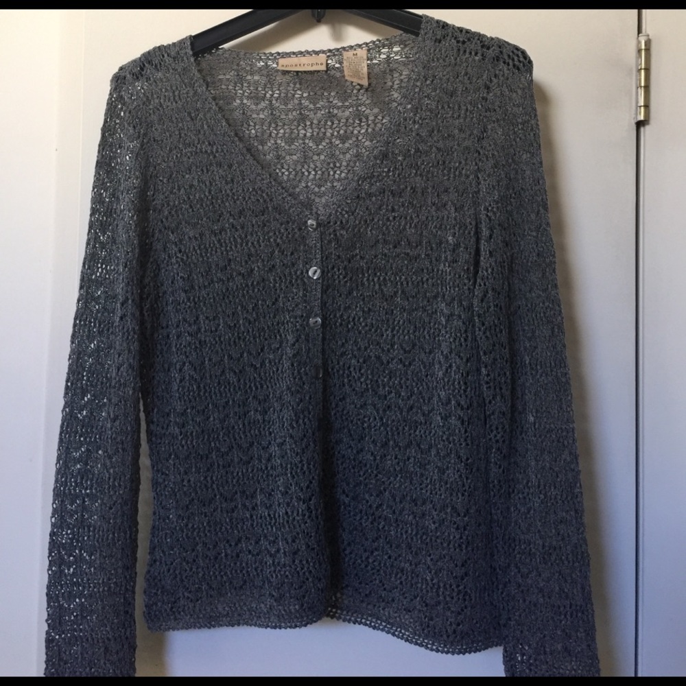 Silver grey button down cardigan