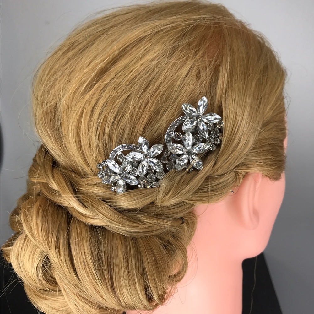 Bridal Comb set of 2 rhinestone