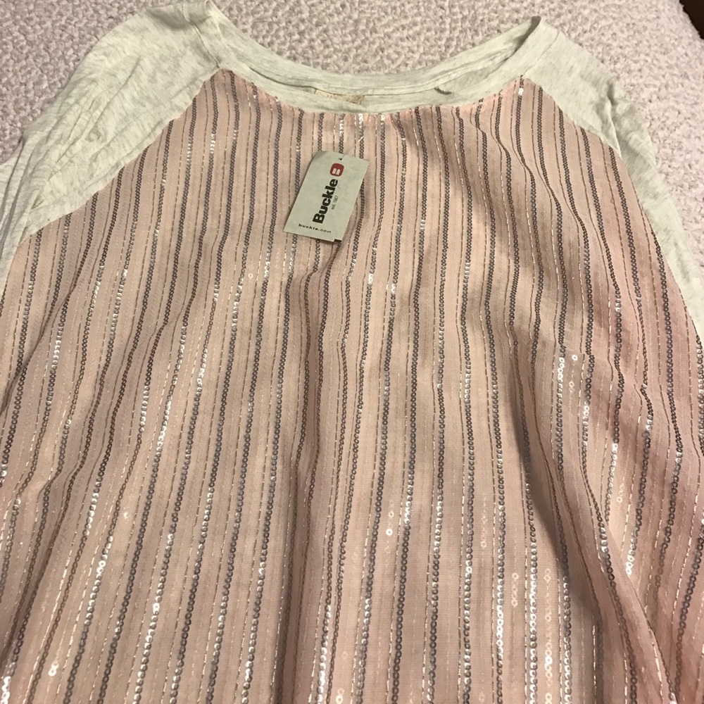 Day trip long sleeve sequined top BNWT