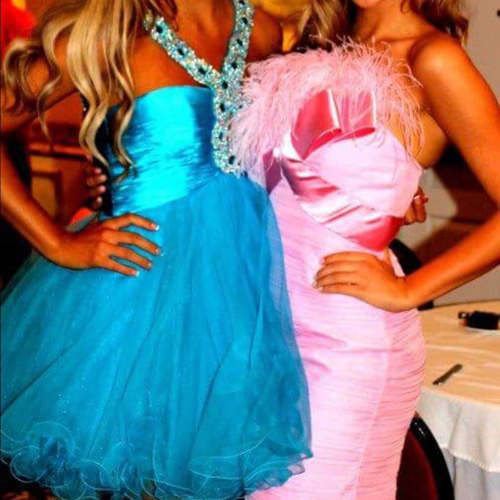 Blue Sherri Hill cocktail dress