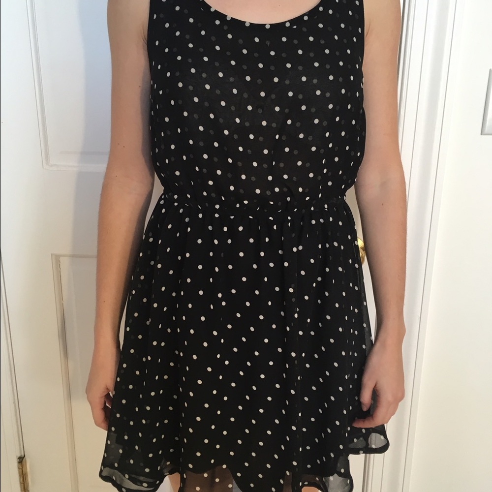 Black and White Polka Dot Mini Dress