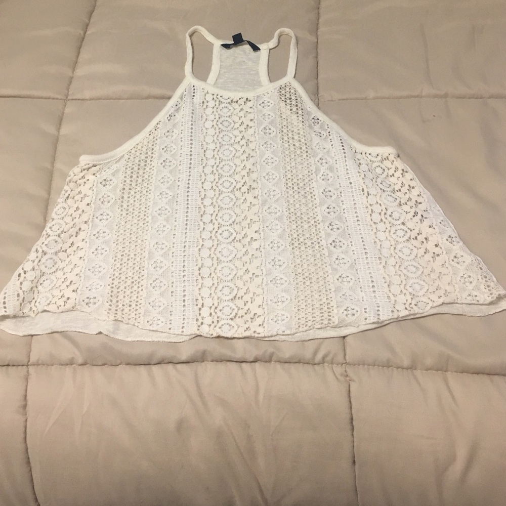 American eagle white detailed top