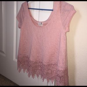 Pink Lace Detailed Shirt