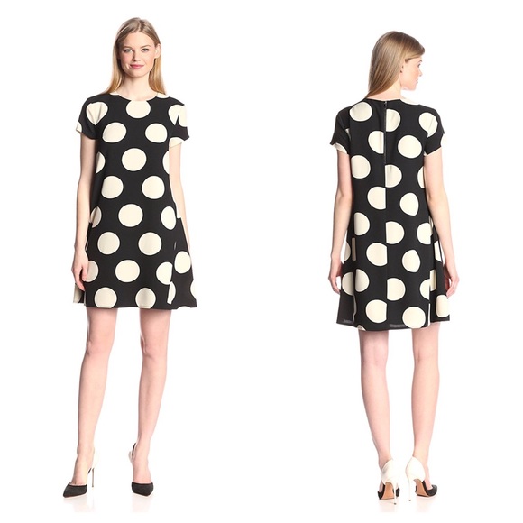 Donna Morgan Black Polkadot Short Slv Dress - Picture 2 of 6
