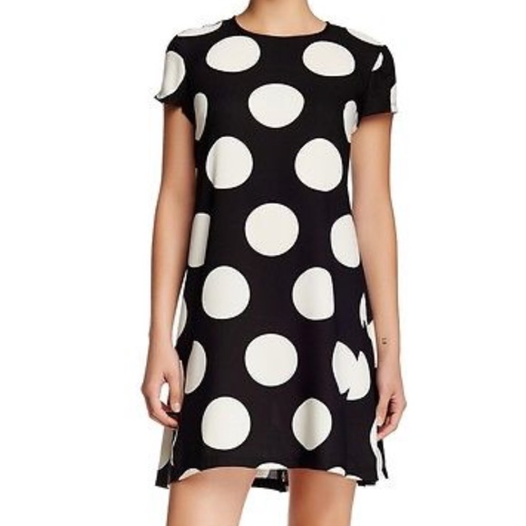 Donna Morgan Black Polkadot Short Slv Dress - Picture 4 of 6