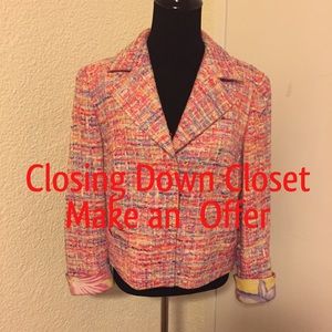 ESCADA Pink Tweed snap front Blazer.