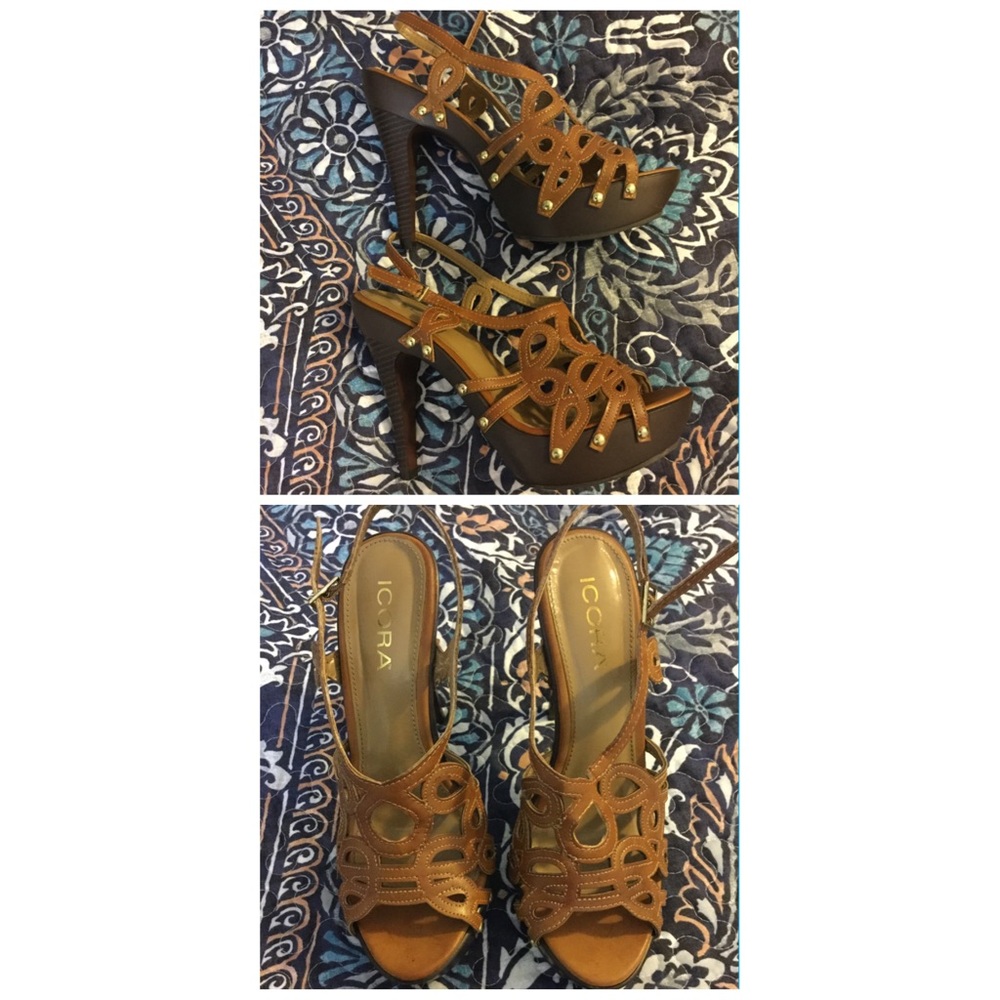 Icora Tan Platform Sandals