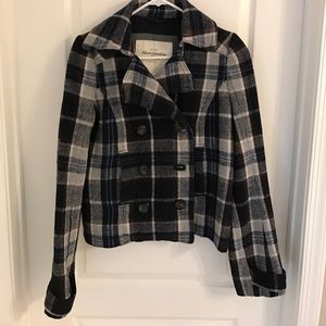 Plaid peacoat