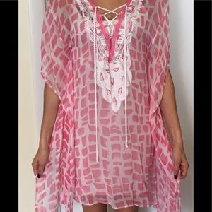 NWOT - Silk embroidered tunic / coverup / dress