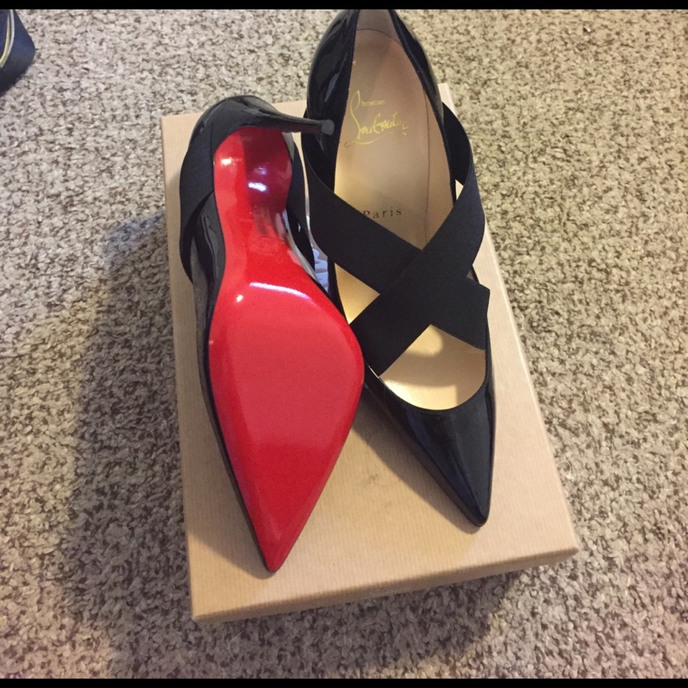 Christian louboutin black patent heels