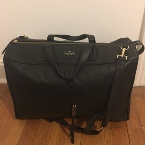 Kate Spade Black Pebbled Leather Weekender