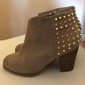 Taupe studded booties