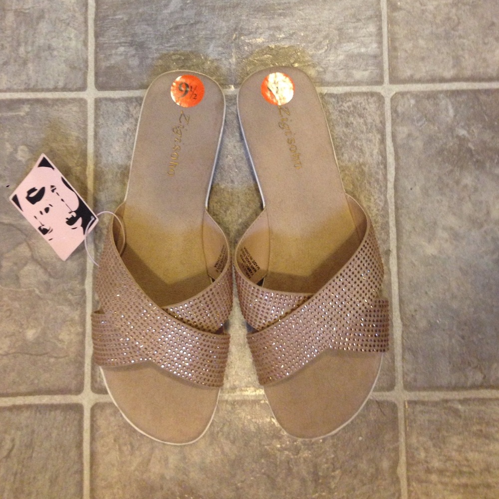 Rhinestoned Flat Sandals