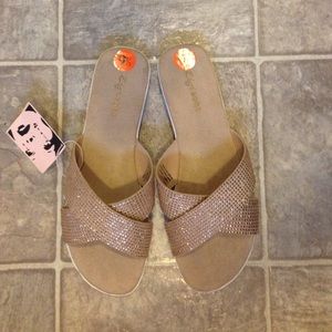 Rhinestoned Flat Sandals