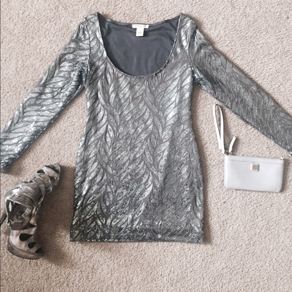 Arden B silver/sequence mini dress size medium