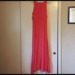 Perfect Spring Peach Maxi With Side Cut Outs