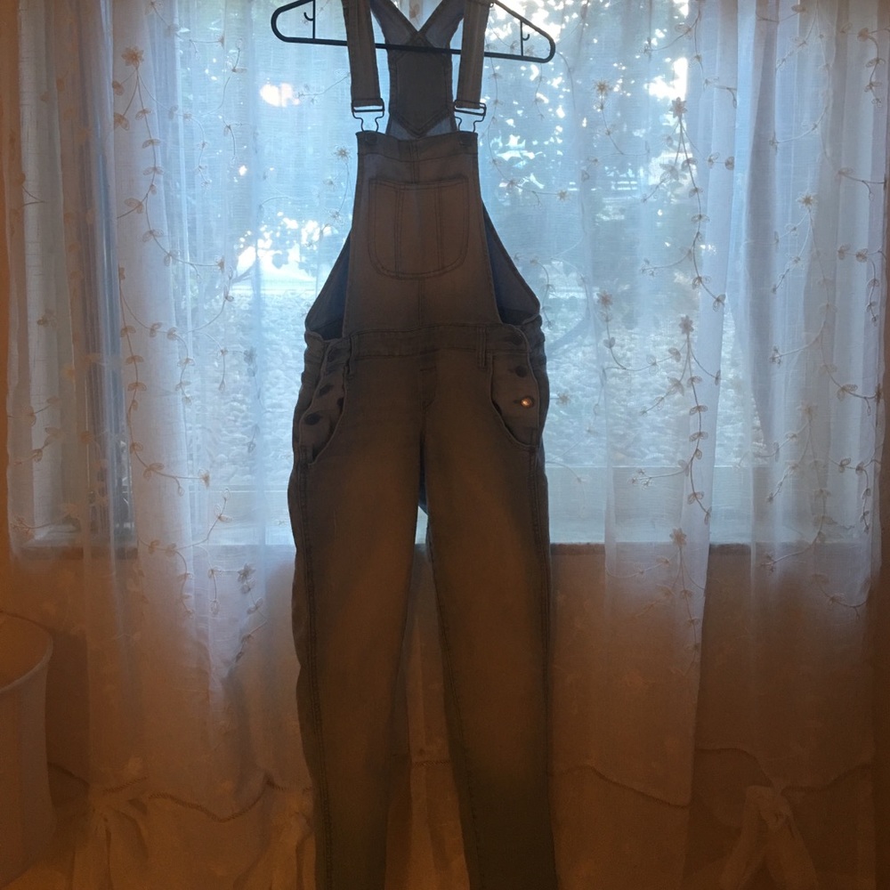 Light denim overalls