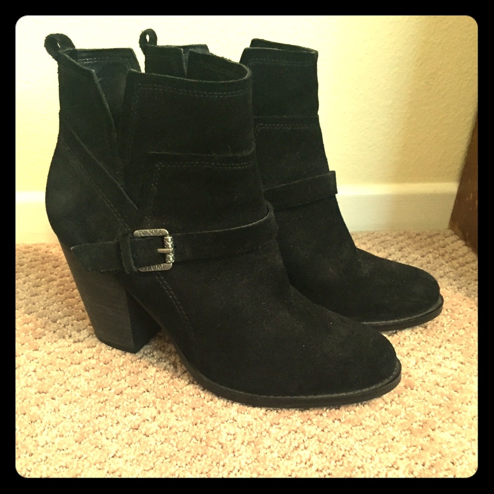 Ivanka Trump black suede booties