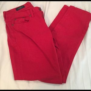 J. Crew red toothpick ankle pants