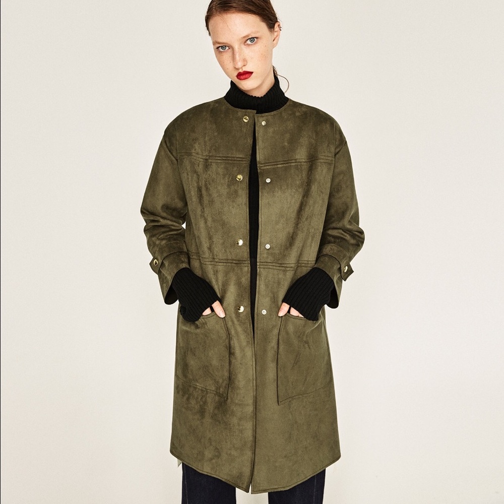 Zara faux suede coat