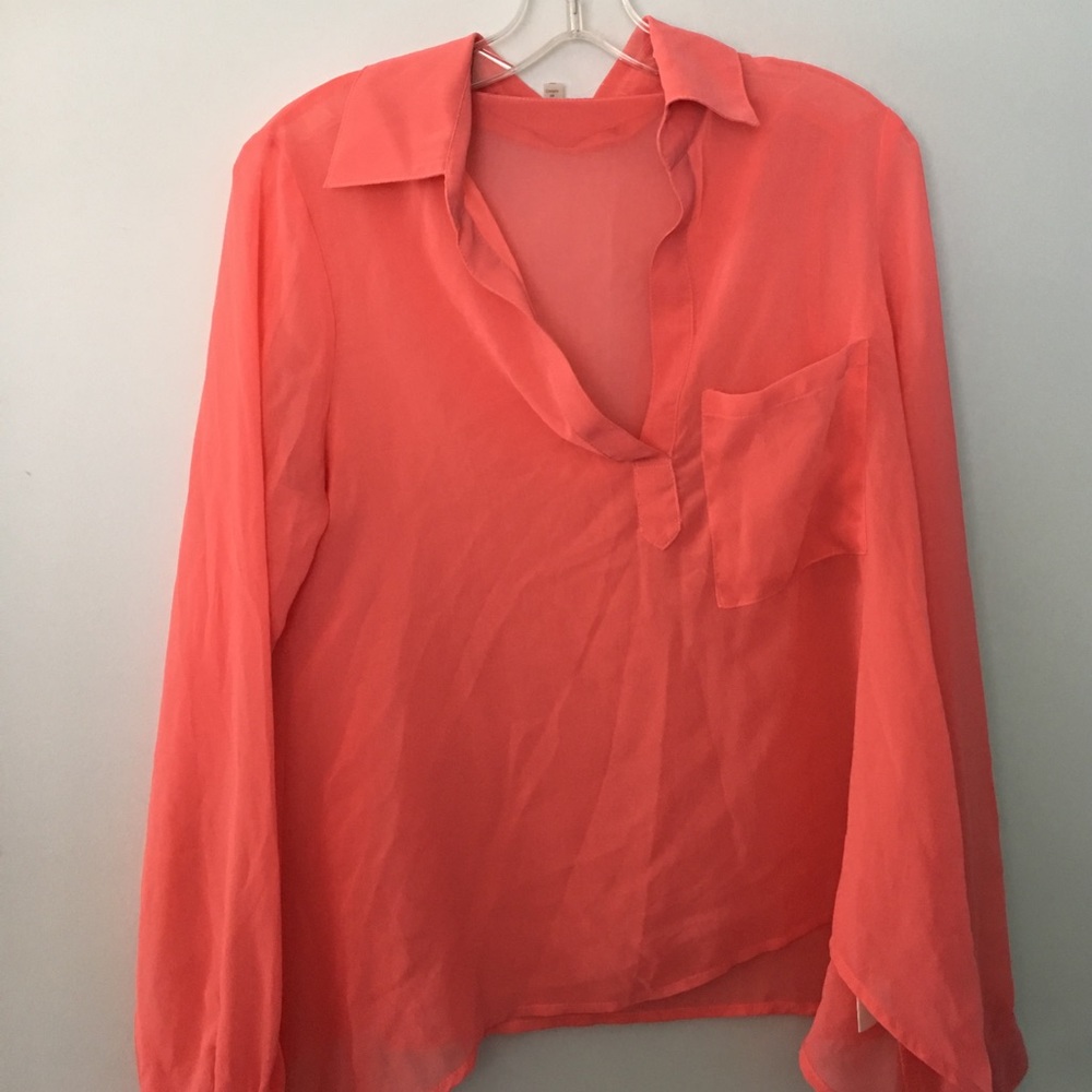 Light pink loose fitting LS top