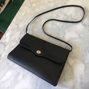 Vintage Christian Dior Black Leather Crossbody Bag