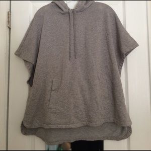 Grey short sleeve poncho