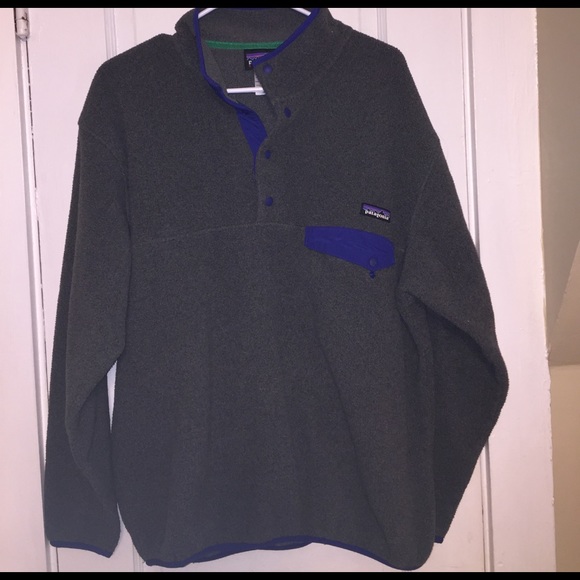 Patagonia grey and blue synchilla fleece jacket - Picture 1 of 3