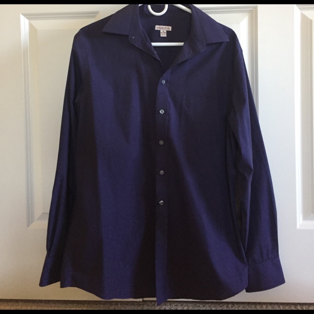 Merona pin strip navy/purple MENS button down