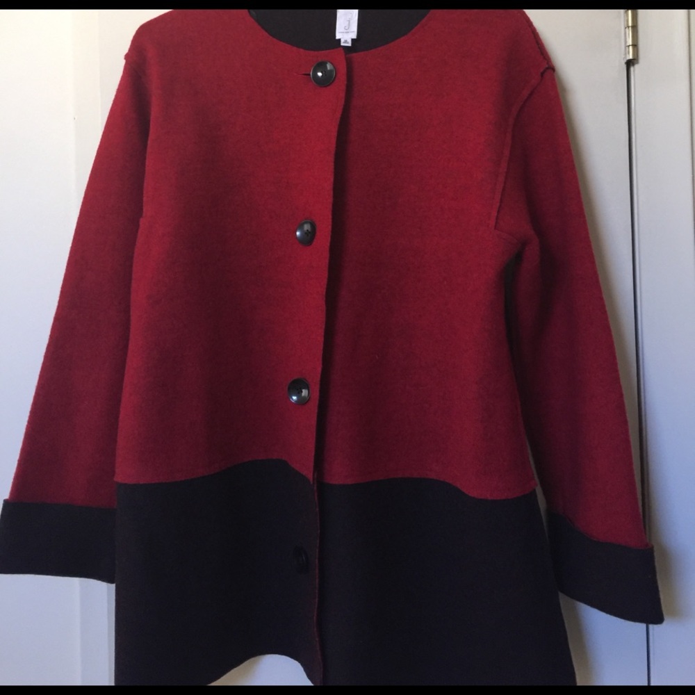 sold Red & black button down jacket