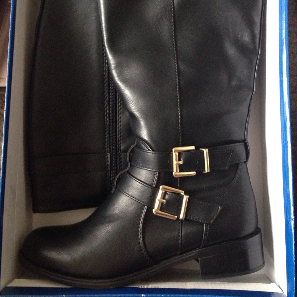 Black knee high boots