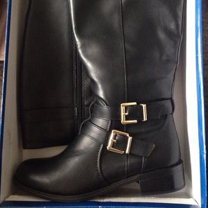 Black knee high boots