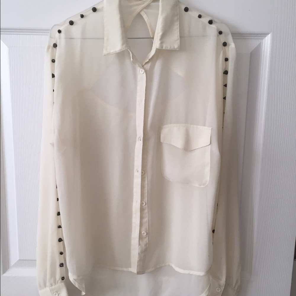 Cotton candy shirt with studs